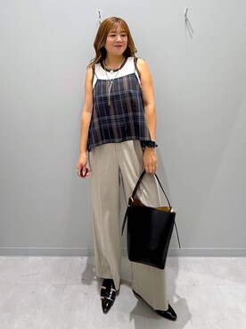 「GLOBAL WORK（グローバルワーク）のアイテム（キャミソール）」を使った、rumi.さん（レディース・160cm）の夏コーディネート