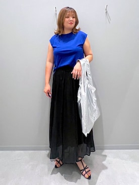 「家族旅行」｜「アイテム（トートバッグ）」を使った、rumi.さん（レディース・160cm）の夏コーディネート