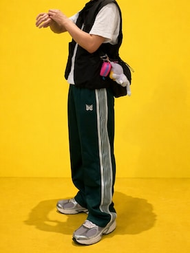 「Needles（ニードルス）のアイテム（パンツ）」を使った、Aymさん（メンズ・163cm）の夏コーディネート