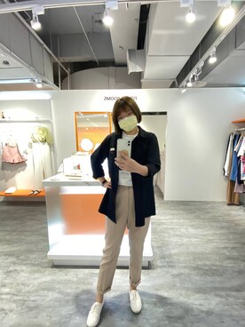 「OB DESIGNのアイテム（シャツ/ブラウス、ブラック系）」を使った、완의정さん（レディース・165cm）の春コーディネート