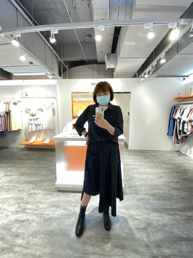 「OB Designのアイテム（シャツ/ブラウス、ブラック系）」を使った、완의정さん（レディース・165cm）の春コーディネート
