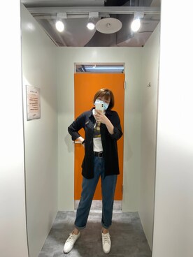 「OB Designのアイテム（シャツ/ブラウス、ブラック系）」を使った、완의정さん（レディース・165cm）の春コーディネート
