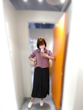 「OB Designのアイテム（シャツ/ブラウス、ピンク系）」を使った、완의정さん（レディース・165cm）の春コーディネート
