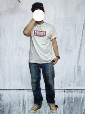 「CHUMS（チャムス）のアイテム（Tシャツ/カットソー）」を使った、KJさん（メンズ・170cm）の夏コーディネート