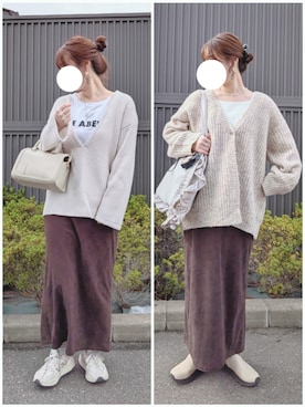 「green label relaxing（グリーンレーベルリラクシング）のアイテム（ショルダーバッグ）」を使った、y + aさん（レディース・160cm）の秋コーディネート