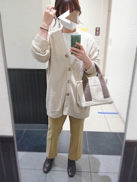 「Honeys（ハニーズ）のアイテム（トートバッグ）」を使った、y + aさん（レディース・160cm）の秋コーディネート