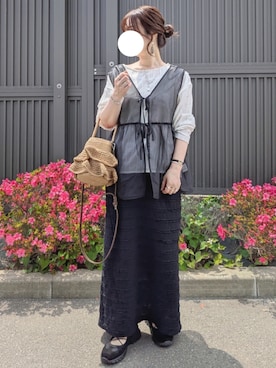 「LAKOLE（ラコレ）のアイテム（バッグ）」を使った、y + aさん（レディース・160cm）の春コーディネート