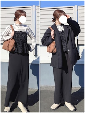 「BAYFLOW（ベイフロー）のアイテム」を使った、y + aさん（レディース・160cm）の冬コーディネート