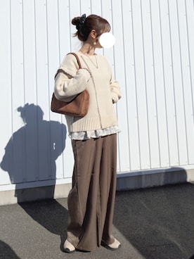 「BAYFLOW（ベイフロー）のアイテム」を使った、y + aさん（レディース・160cm）の冬コーディネート