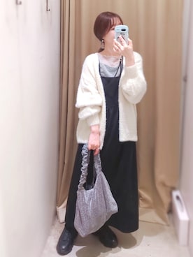 「DISCOAT（ディスコート）のアイテム（カーディガン/ボレロ）」を使った、y + aさん（レディース・160cm）の秋コーディネート
