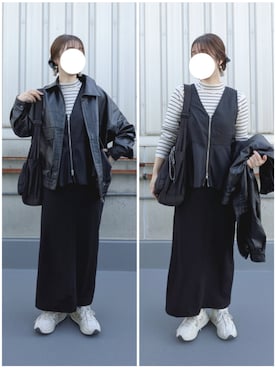 「アイテム（オールインワン・サロペット）」を使った、y + aさん（レディース・160cm）の冬コーディネート