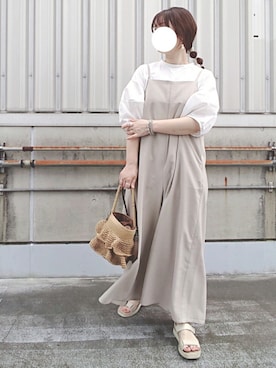 「LEPSIM（レプシィム）のアイテム（オールインワン・サロペット）」を使った、y + aさん（レディース・160cm）の夏コーディネート