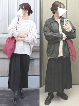 「journal standard Furniture （ジャーナルスタンダードファニチャー）のJSF TOTE　トートバッグ（トートバッグ）」を使った、y + aさん（レディース・160cm）の冬コーディネート
