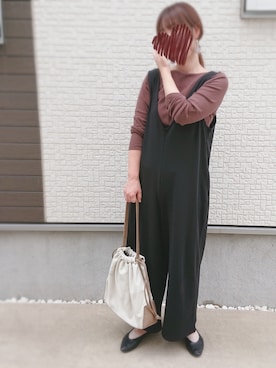 「LEPSIM（レプシィム）のアイテム（オールインワン・サロペット）」を使った、y + aさん（レディース・160cm）の秋コーディネート