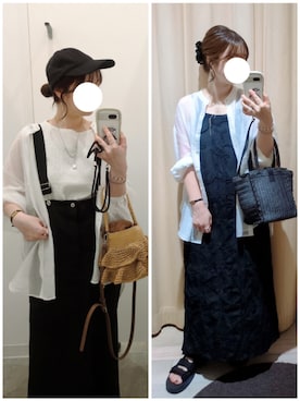 「アイテム（トートバッグ）」を使った、y + aさん（レディース・160cm）の夏コーディネート