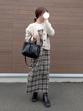 「キャミワンピ」｜y + aさん（レディース・160cm）の秋コーディネート