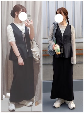 「アイテム（オールインワン・サロペット）」を使った、y + aさん（レディース・160cm）の秋コーディネート