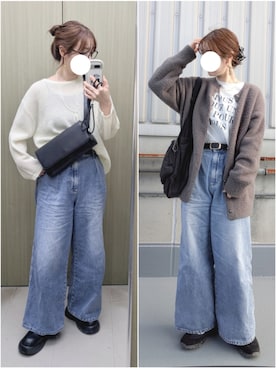 「GLOBAL WORK（グローバルワーク）のアイテム（パンツ）」を使った、y + aさん（レディース・160cm）の秋コーディネート
