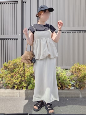「アイテム（トートバッグ）」を使った、y + aさん（レディース・160cm）の夏コーディネート