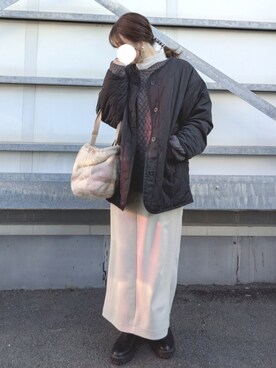 「DISCOAT（ディスコート）のアイテム（ジャケット/アウター）」を使った、y + aさん（レディース・160cm）の冬コーディネート