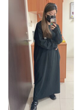 「KANGOL（カンゴール）のアイテム（ワンピース/ドレス）」を使った、Mini Kuoさん（レディース・153cm）の秋コーディネート