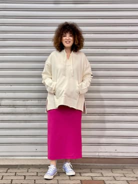 「MANASTASH（マナスタッシュ）のアイテム（スカート）」を使った、さゆるゆるさん（レディース・155cm）の冬コーディネート