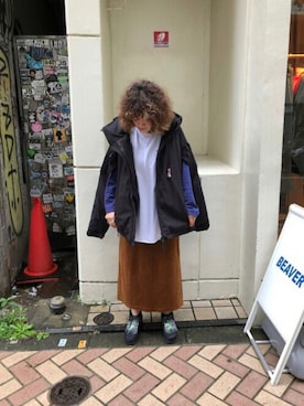 「ABU GARCIA（アブ・ガルシア）のアイテム（ジャケット/アウター）」を使った、さゆるゆるさん（レディース・155cm）の秋コーディネート