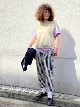 「Paraboot」｜「アイテム（デニムジャケット）」を使った、さゆるゆるさん（レディース・155cm）の春コーディネート