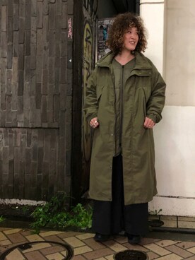 「MANASTASH（マナスタッシュ）のアイテム（モッズコート）」を使った、さゆるゆるさん（レディース・155cm）の秋コーディネート