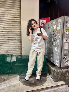 「アイテム（PC・スマホグッズ/家電）」を使った、さゆるゆるさん（レディース・155cm）の夏コーディネート