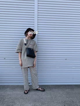 「チェッカー柄」｜ヘジュ©︎さん（レディース・163cm）の春コーディネート