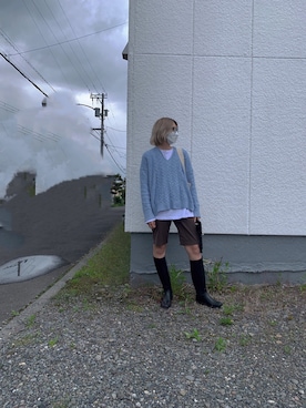 「ONIGIRI（オニギリ）のアイテム（トップス）」を使った、ヘジュ©︎さん（レディース・163cm）の春コーディネート