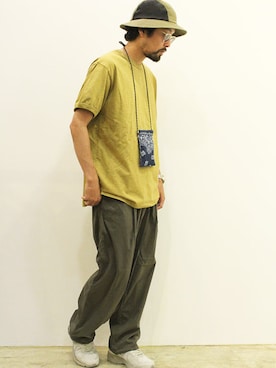 「THE FABRICのアイテム」を使った、nakajiさん（メンズ・168cm）の夏コーディネート