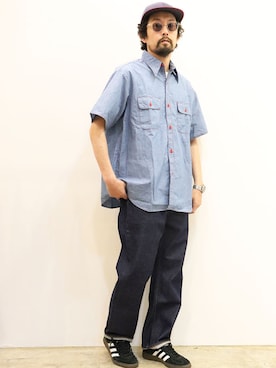 「NECESSARY or UNNECESSARY（ネセサリーオアアンネセサリー）のアイテム（パンツ）」を使った、nakajiさん（メンズ・168cm）の夏コーディネート
