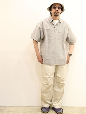 「NOTHIN SPECIAL（ナッシンスペシャル）のアイテム」を使った、nakajiさん（メンズ・168cm）の夏コーディネート