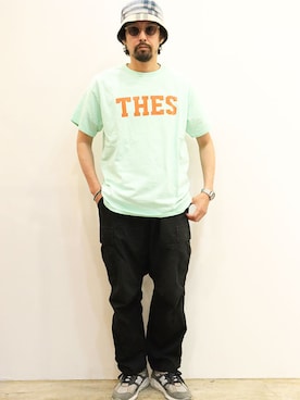 「THE FABRICのアイテム」を使った、nakajiさん（メンズ・168cm）の夏コーディネート