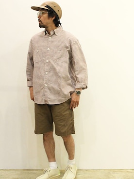 「アイテム（モカシン/デッキシューズ、ホワイト系）」を使った、nakajiさん（メンズ・168cm）の夏コーディネート