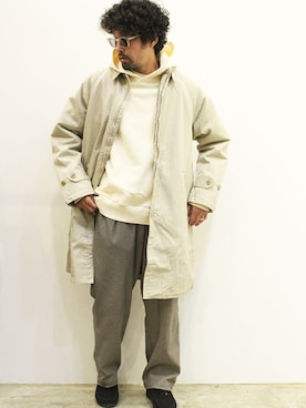 「NECESSARY or UNNECESSARY（ネセサリーオアアンネセサリー）のアイテム（ジャケット/アウター）」を使った、nakajiさん（メンズ・168cm）の冬コーディネート