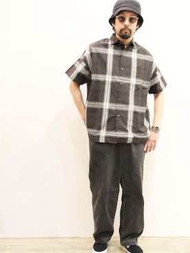 「NECESSARY or UNNECESSARY（ネセサリーオアアンネセサリー）のアイテム（トップス）」を使った、nakajiさん（メンズ・168cm）の夏コーディネート