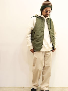 「NECESSARY or UNNECESSARY（ネセサリーオアアンネセサリー）のアイテム」を使った、nakajiさん（メンズ・168cm）の冬コーディネート