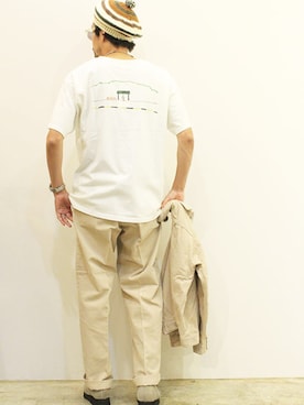 「アイテム（モカシン/デッキシューズ）」を使った、nakajiさん（メンズ・168cm）の秋コーディネート