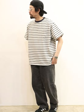 「NECESSARY or UNNECESSARY（ネセサリーオアアンネセサリー）のアイテム（トップス）」を使った、nakajiさん（メンズ・168cm）の夏コーディネート