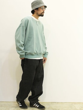 「THE FABRICのアイテム」を使った、nakajiさん（メンズ・168cm）の秋コーディネート