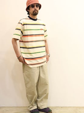 「アイテム（シューズ、パープル系）」を使った、nakajiさん（メンズ・168cm）の夏コーディネート