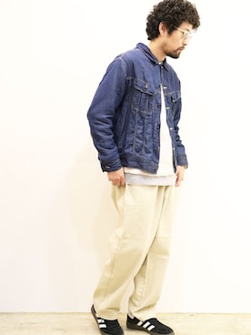 「NECESSARY or UNNECESSARY（ネセサリーオアアンネセサリー）のアイテム（ジャケット/アウター）」を使った、nakajiさん（メンズ・168cm）の春コーディネート