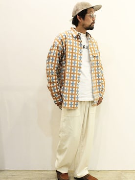 「MANEBU（マネブ）のアイテム」を使った、nakajiさん（メンズ・168cm）の秋コーディネート