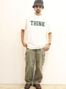 「MANEBU（マネブ）のアイテム」を使った、nakajiさん（メンズ・168cm）の秋コーディネート