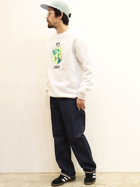 「NECESSARY or UNNECESSARY（ネセサリーオアアンネセサリー）のアイテム（パンツ）」を使った、nakajiさん（メンズ・168cm）の冬コーディネート