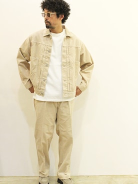「アイテム（モカシン/デッキシューズ）」を使った、nakajiさん（メンズ・168cm）の秋コーディネート