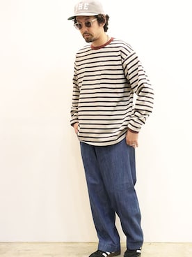 「NECESSARY or UNNECESSARY（ネセサリーオアアンネセサリー）のアイテム（パンツ）」を使った、nakajiさん（メンズ・168cm）の夏コーディネート